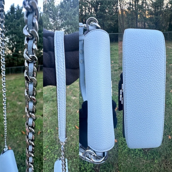 Tory Burch NWT Convertible Crossbody Pebble Leather Britten in Blue Mist R$458 - Picture 12 of 12